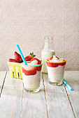 Strawberry shakes with cream