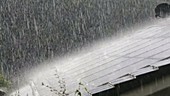 Heavy rain on a roof