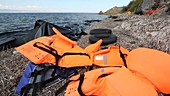 Refugee crisis life jackets, Greece