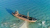 Shipwreck on a beach