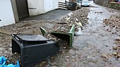 Flooded street, UK