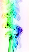 Coloured cigarette smoke, slow motion