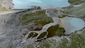 Joriseen mountain lakes, Switzerland, aerial