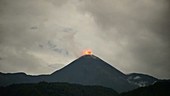 Reventador volcano erupting, time-lapse footage