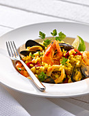 Seafood risotto with lime