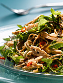 Soba noodles with smoked tuna and rocket