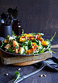 Grilled peach salad with feta