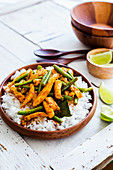 Stir-fried chicken with green beans