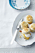 Coconut scones with homemade lemon curd