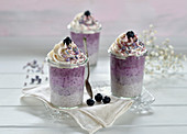 Ombre blueberry desserts in glasses