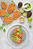 Waffles with vegetables