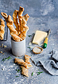 Cheese sticks with sesame seeds