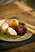 Medallions of Pork with Baked Apple Red Cabbage