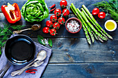 Healthy ingredients for vegetarian cuisine