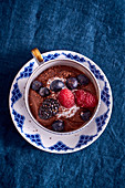 Chocolate cream with berries