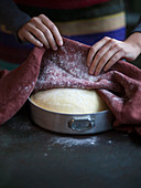 Risen yeast dough