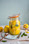 Preserved lemons (in salt) in a process of making