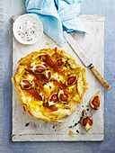 Fig and goat's cheese filo pie