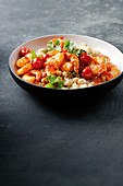 Quick prawn tagine with preserved lemon couscous