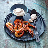 Grilled shrimps with sherry sauce