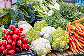 Vegetable varieties at a market