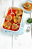 Peppers stuffed with pork and barley