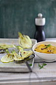 Grilled fennel with mashed pumpkin