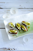 Dates filled with pistachios and cream cheese