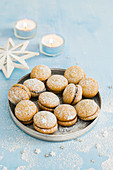 Baci di dama (almond biscuits with chocolate cream, Italy)