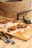 Grilled salmon with a mustard and crayfish crust