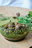 Ghorme Sabzi (beef ragout with herbs and beans, Persia)