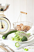Grated Courgettes in a Vintage Setting
