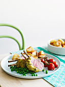 Lamb rach with sourdogh, lemon and herb crust