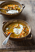 Tyrolean barley soup with caraway cream