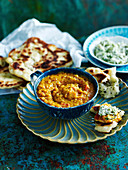 Red dhal with coconut chutney
