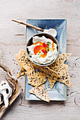 Yoghurt dip with chilli oil