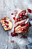 Cherry and chocolate babka with cherry port drizzle