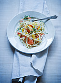 Pasta with salmon, lemon and dill
