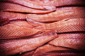 Fresh salmon fillets (full frame)