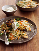 Curried chicken with carrot cous cous