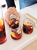 Poached apple and spiced wine punch