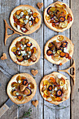 Puff pastry tarts with carrots and parsnips