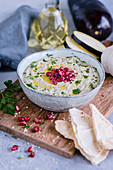 Baba ghanoush with pomegranate seeds (Arabia)