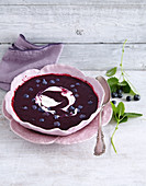 blueberry soup with sour cream (low carb)