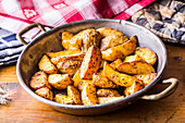 Roasted potato wedges with caraway seeds