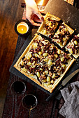 A puff pastry tart with radicchio