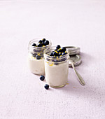 Cottage cheese cream with blueberries