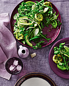 Herb-crumbed goat’s cheese and avocado salad