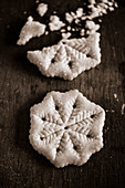 Crackers on a wooden surface