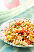 Pasta salad with millet and pepper